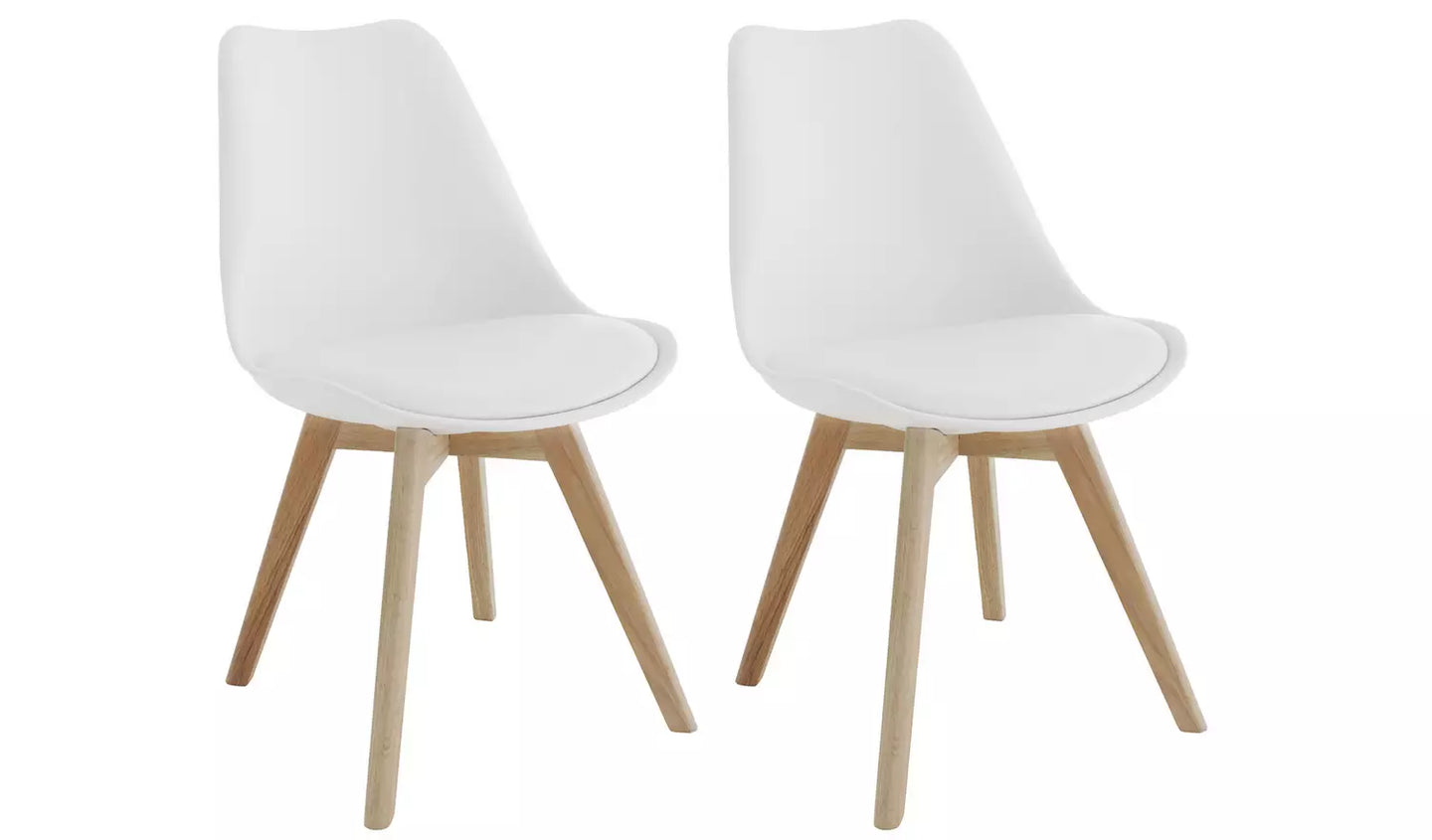 Assembled Habitat Jerry Pair of Dining Chair - White